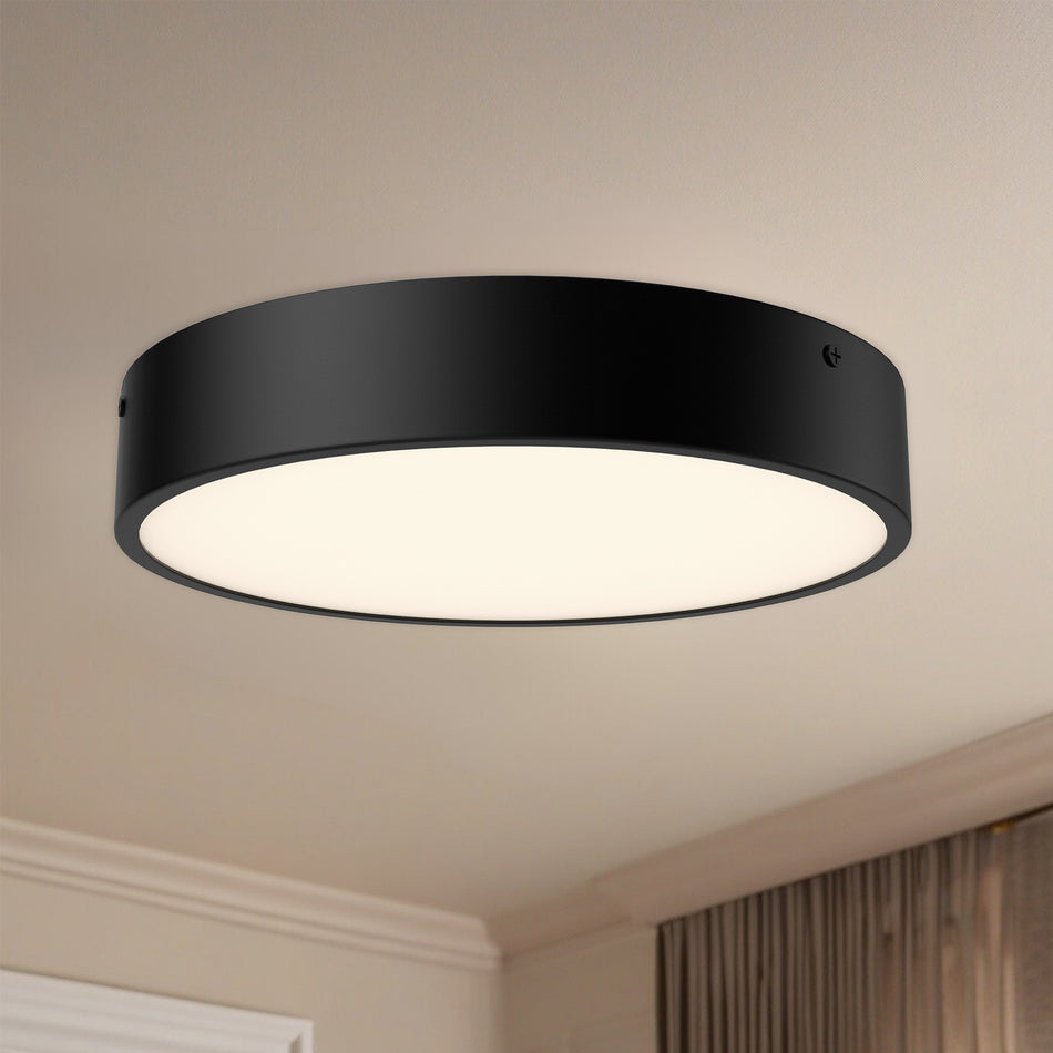 Adelaide 11-in Matte Black LED Flush Mount by ALORA MOOD