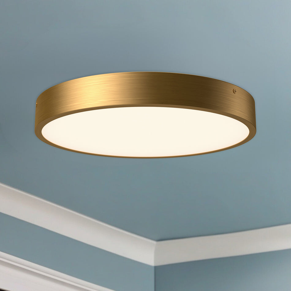 Adelaide 15-in Aged Gold LED Flush Mount by ALORA MOOD