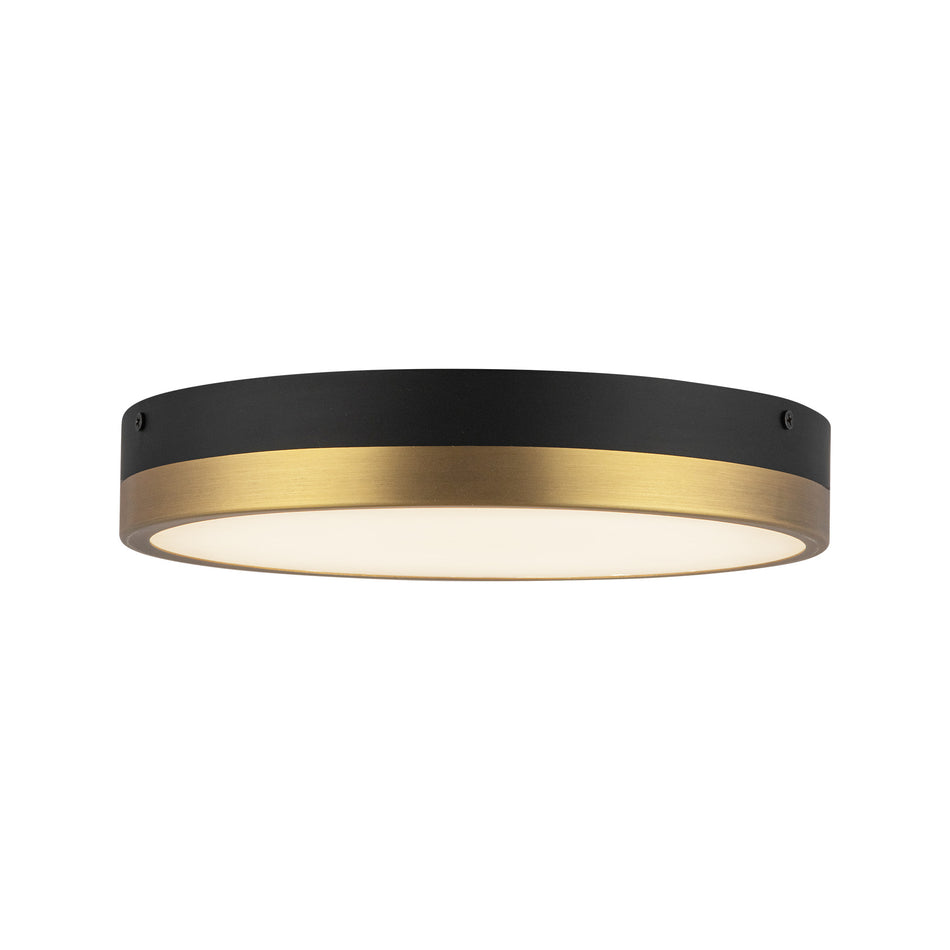 Adelaide 11-in Aged Gold/Matte Black LED Flush Mount