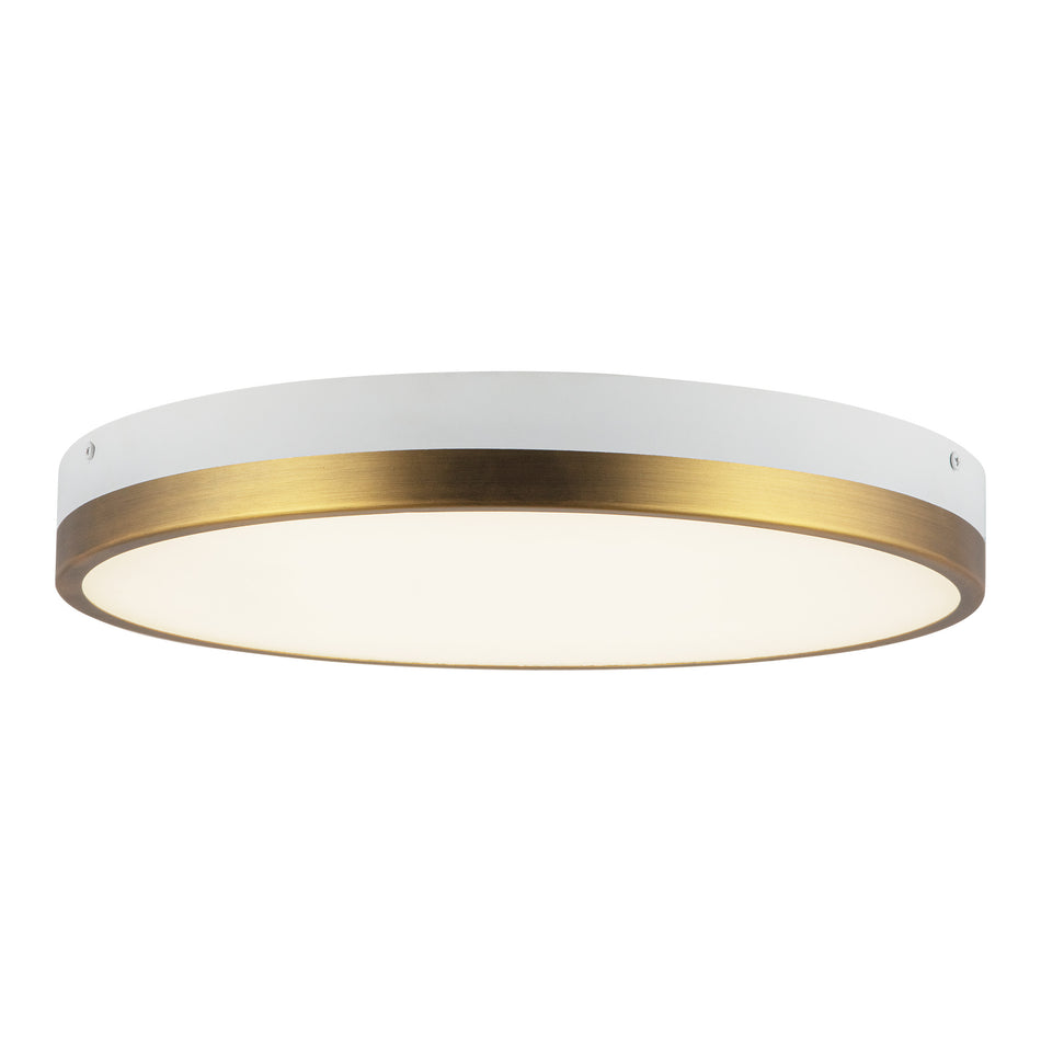 Adelaide 15-in Aged Gold/White LED Flush Mount