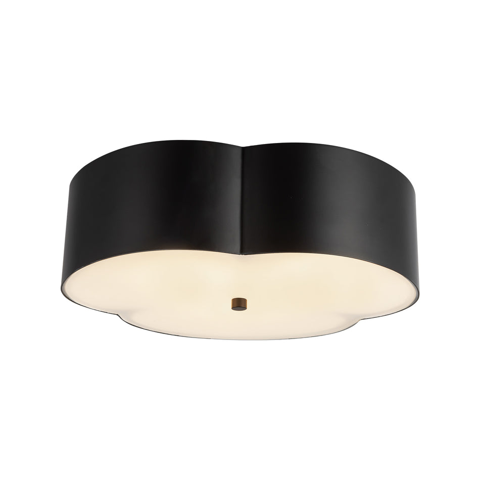 Adella 14-in Matte Black Socket Flush Mount by ALORA MOOD