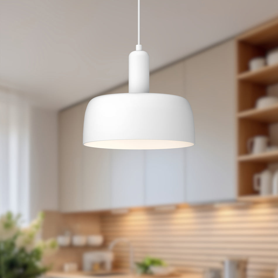 Adriano 10-in White 1 Light Pendant by ALORA MOOD