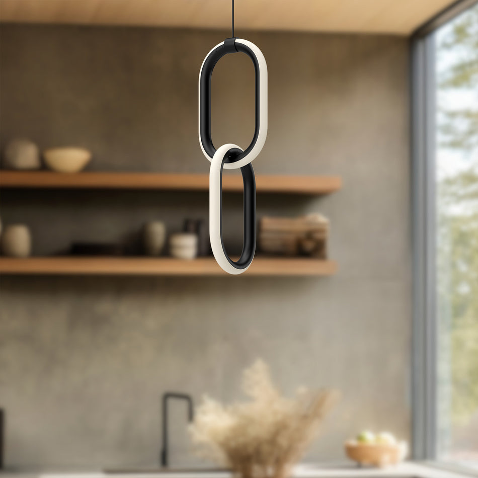 Airen 15-in Black LED Pendant by KUZCO