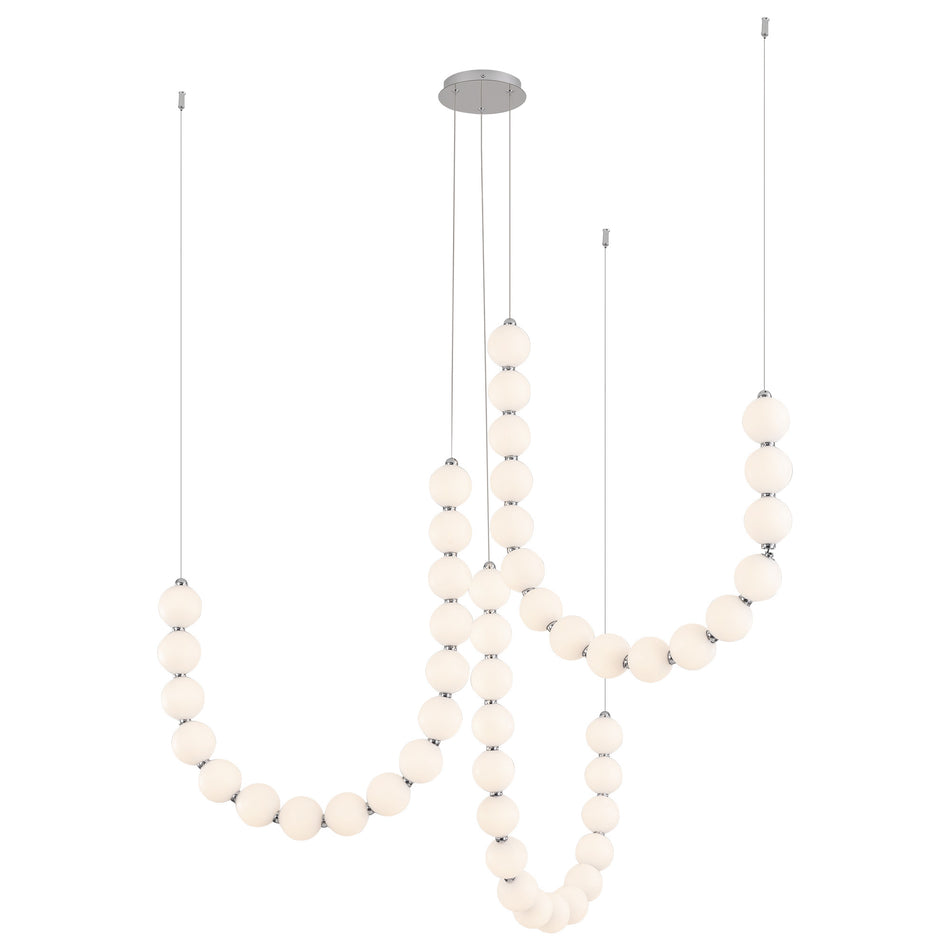 Akoya 48 Light Silver dimmable LED Chandelier with Remote Driver