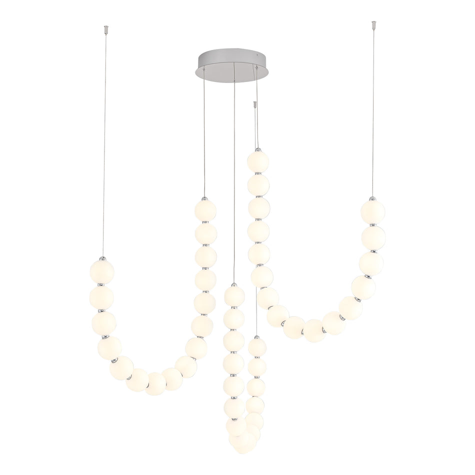 Akoya 48 Light Silver dimmable LED Chandelier