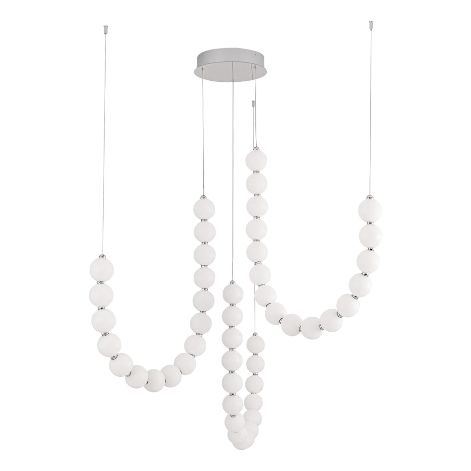 Akoya 48 Light Silver dimmable LED Chandelier
