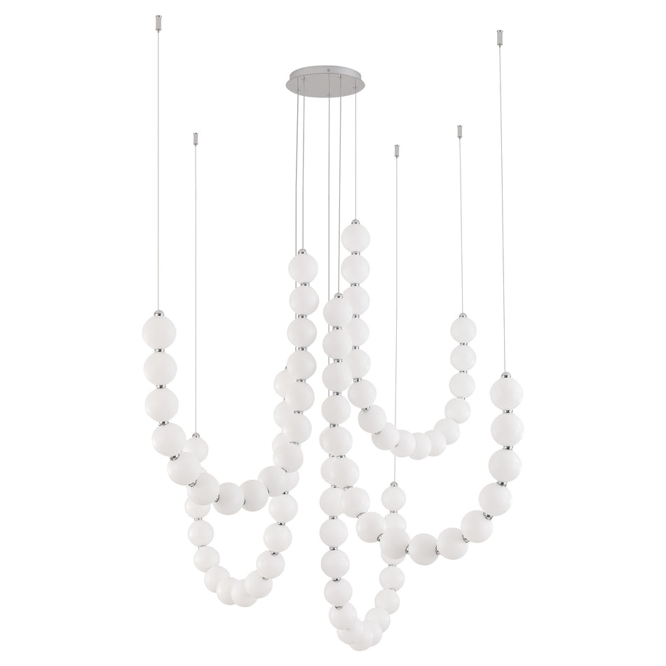 Akoya 80 Light Silver dimmable LED Chandelier with Remote Driver