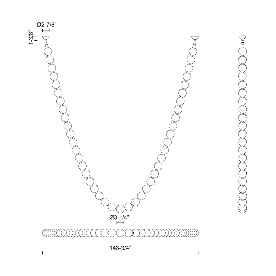 Akoya 12.5-ft Chrome LED Pendant by ALORA