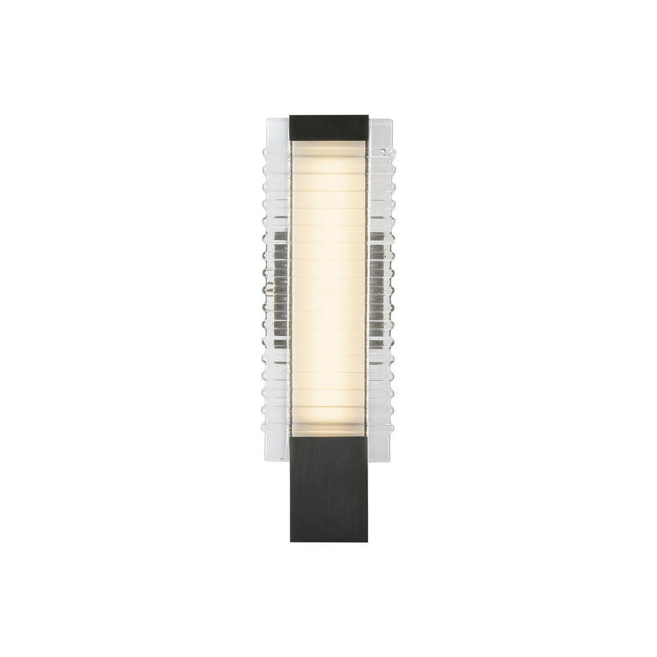 Alai 17-in Urban Bronze/Ribbed Glass LED Wall Vanity by ALORA
