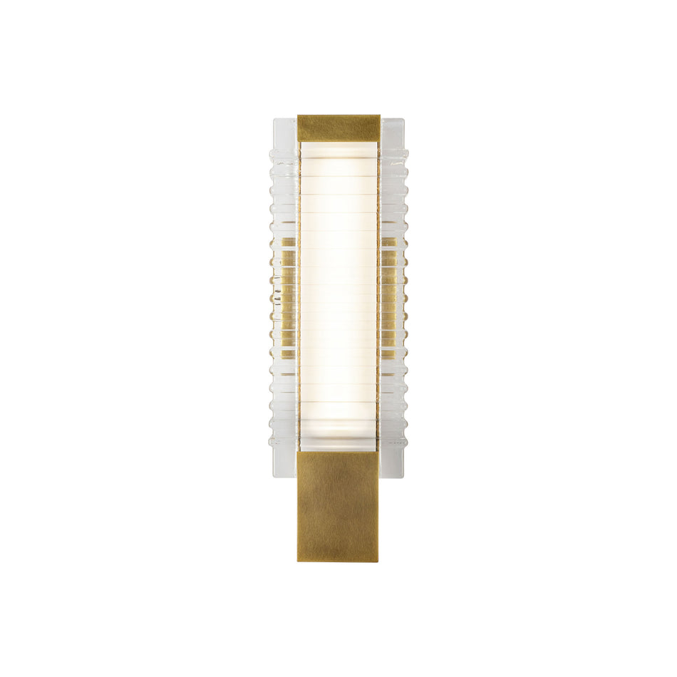 Alai 17-in Vintage Brass/Ribbed Glass LED Wall Vanity by ALORA