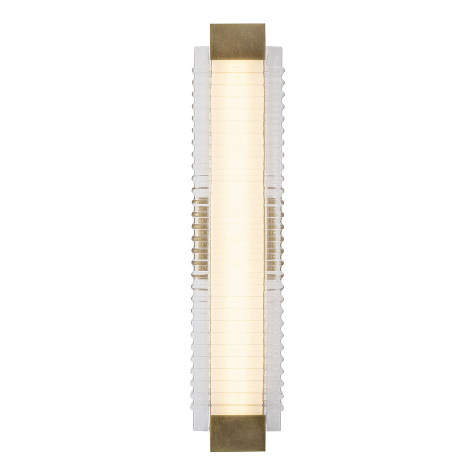 Alai 25-in Vintage Brass/Ribbed Glass LED Wall Vanity by ALORA