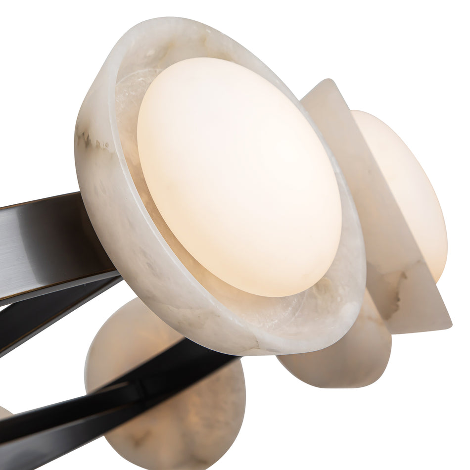 Alonso 50-in Urban Bronze/Alabaster LED Chandeliers by ALORA