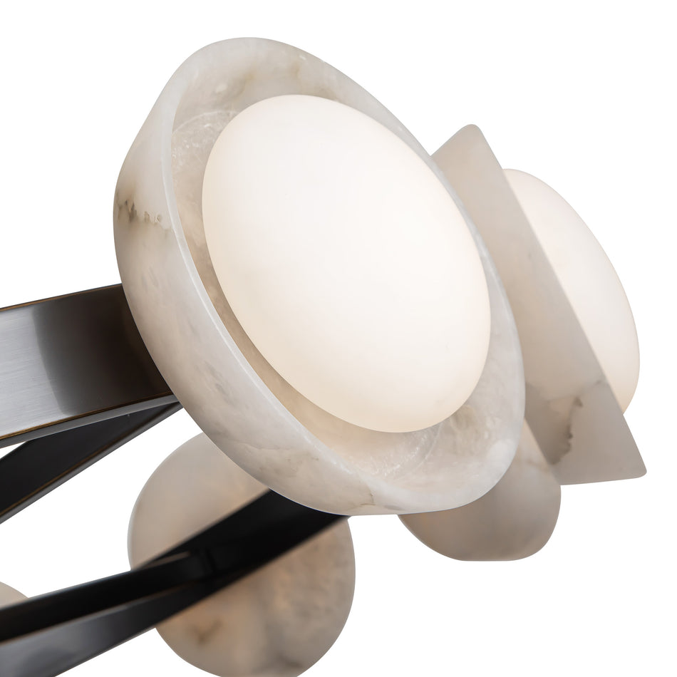 Alonso 50-in Urban Bronze/Alabaster LED Chandeliers by ALORA
