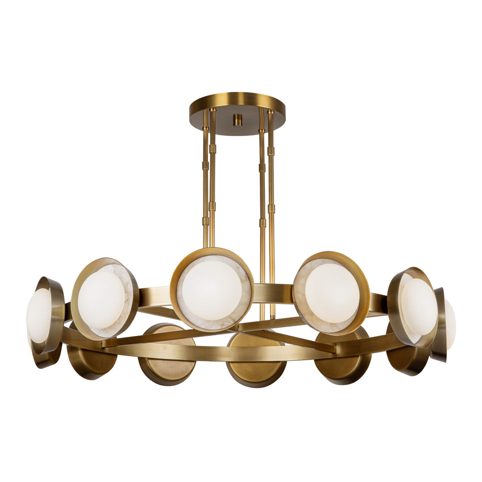 Alonso 50-in Vintage Brass LED Chandeliers