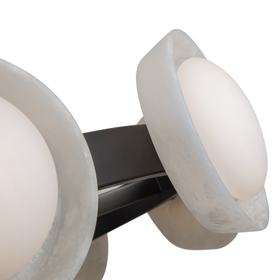 Alonso 37-in Urban Bronze/Alabaster LED Chandeliers by ALORA
