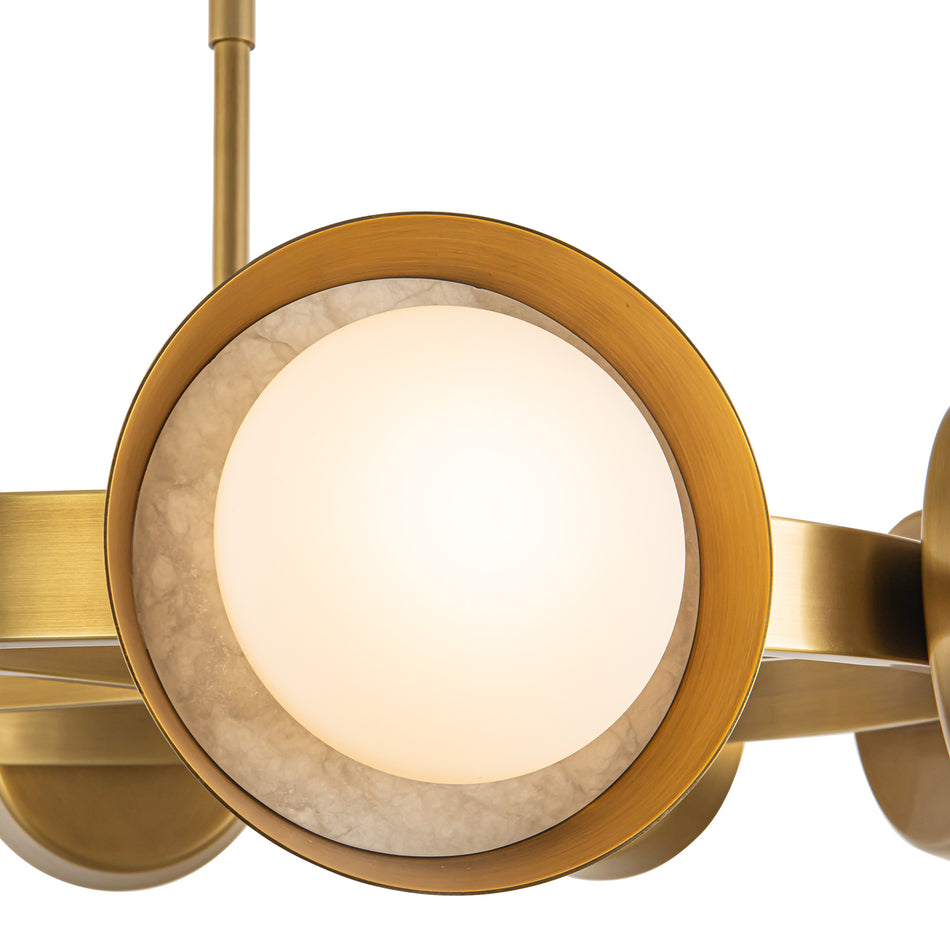 Alonso 37-in Vintage Brass LED Chandeliers by ALORA
