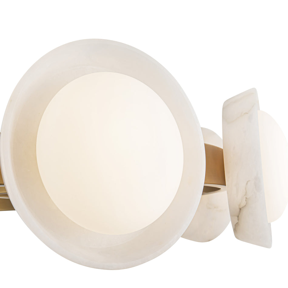 Alonso 37-in Vintage Brass/Alabaster LED Chandeliers by ALORA