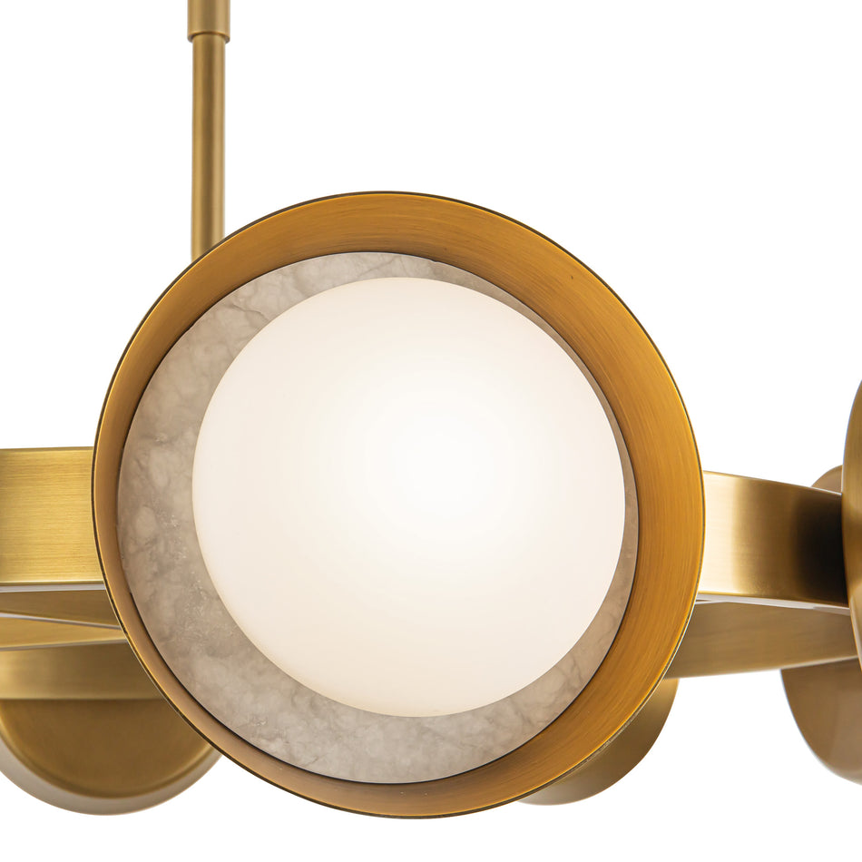 Alonso 37-in Vintage Brass LED Chandeliers by ALORA