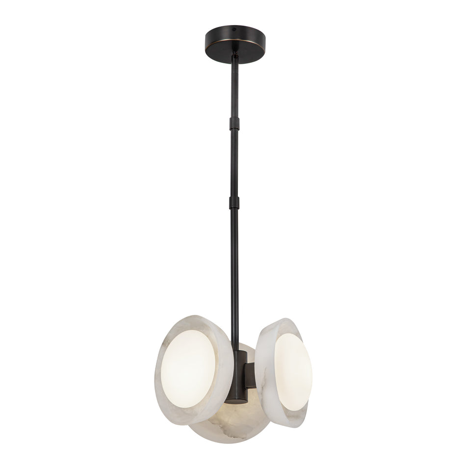 Alonso 13-in Urban Bronze/Alabaster LED Pendant