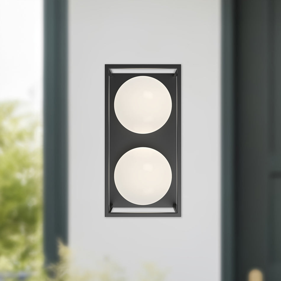 Amelia 13-in Black 2 Lights Exterior Wall Sconce by ALORA MOOD