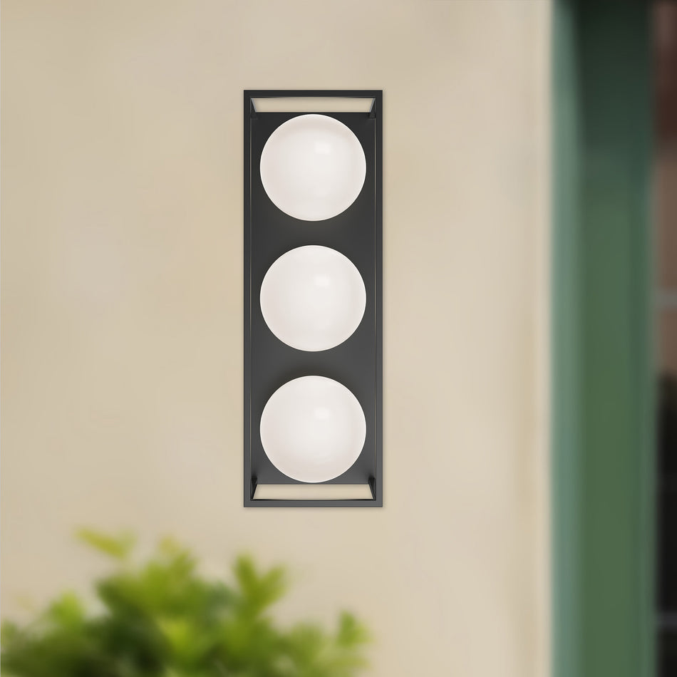 Amelia 19-in Black 3 Lights Exterior Wall Sconce by ALORA MOOD