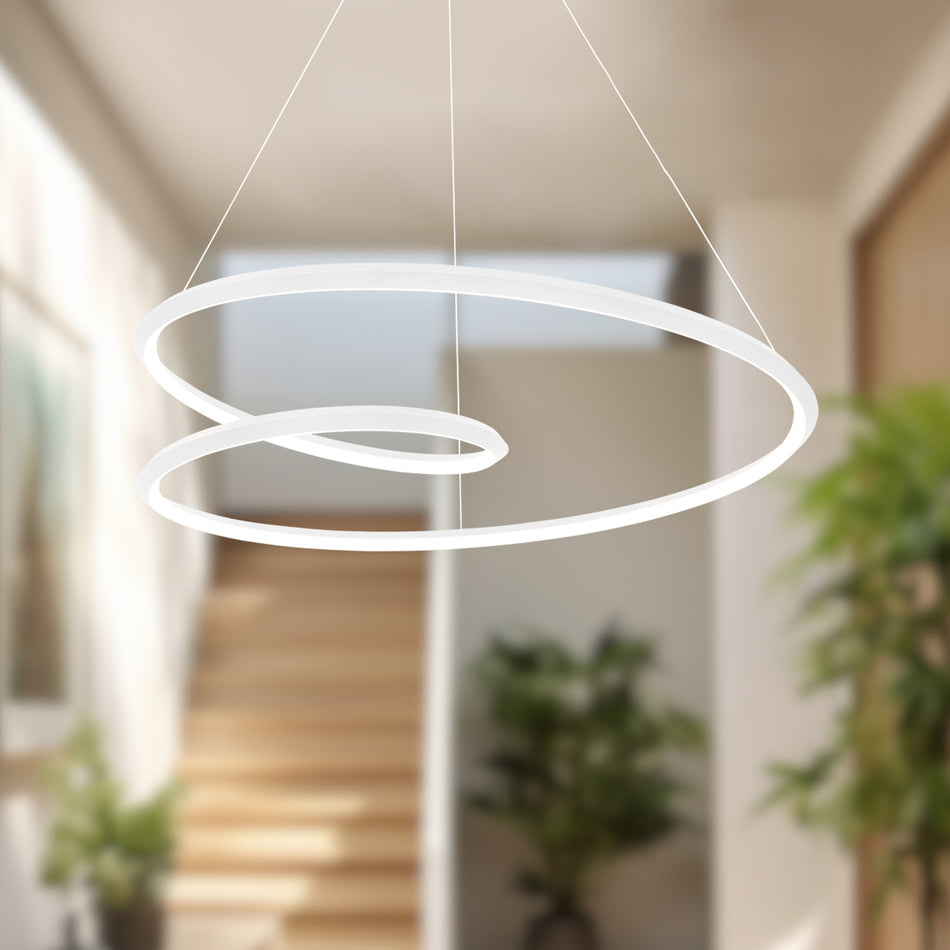 Ampersand 32-in White LED Pendant by KUZCO