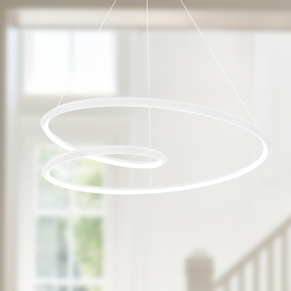 Ampersand 39-in White LED Pendant by KUZCO
