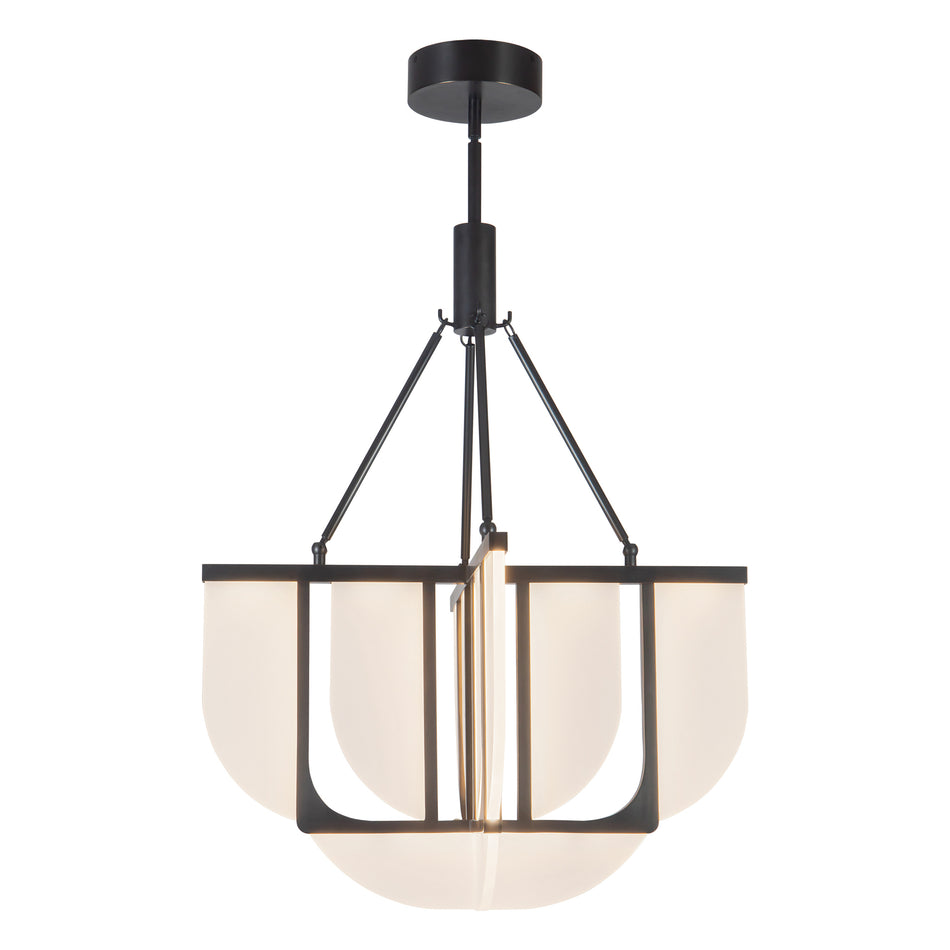 Anders 24-in Black dimmable LED Chandelier