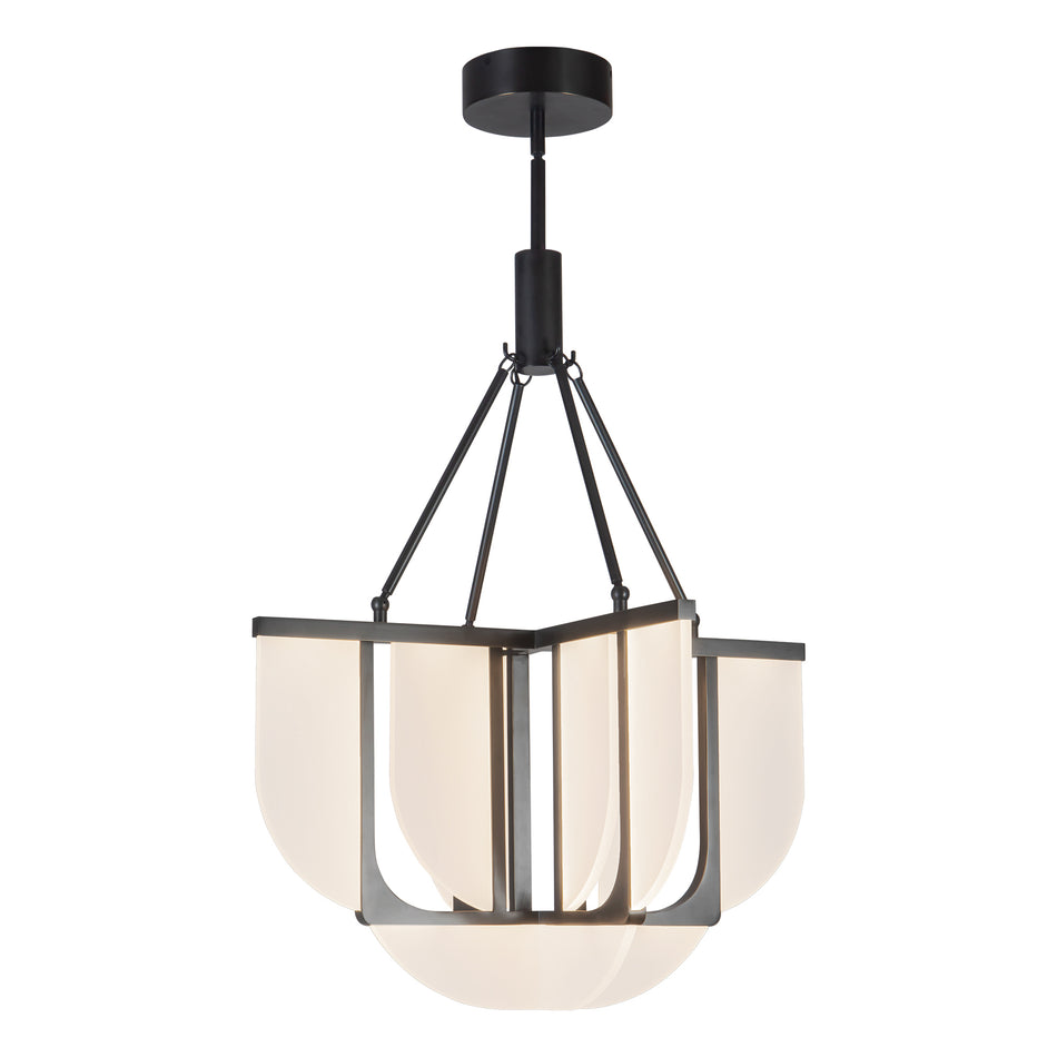 Anders 24-in Black dimmable LED Chandelier