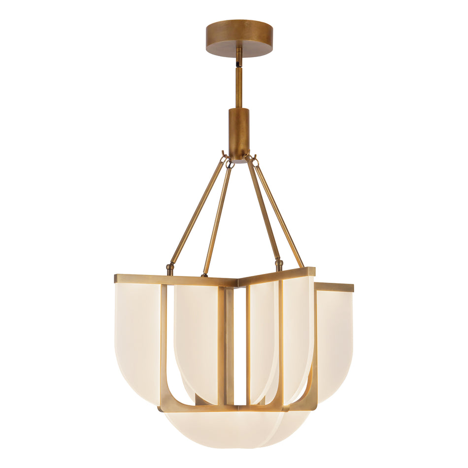 Anders 24-in Vintage Brass dimmable LED Chandelier