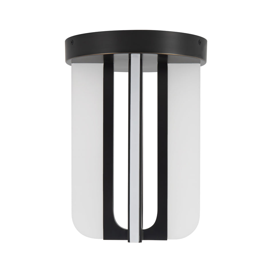 Anders 8-in Black dimmable LED Semi-Flush Mount