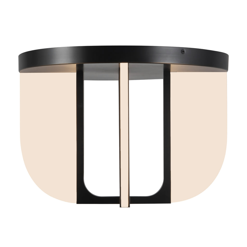 Anders 17-in Black dimmable LED Semi-Flush Mount