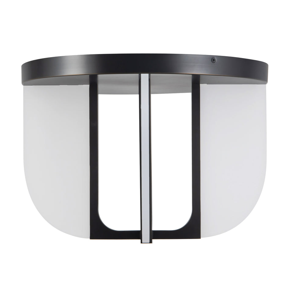 Anders 17-in Black dimmable LED Semi-Flush Mount
