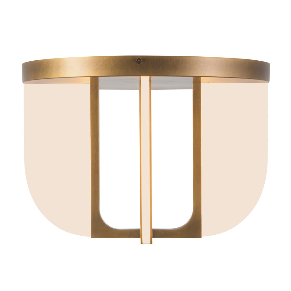 Anders 17-in Brass dimmable LED Semi-Flush Mount