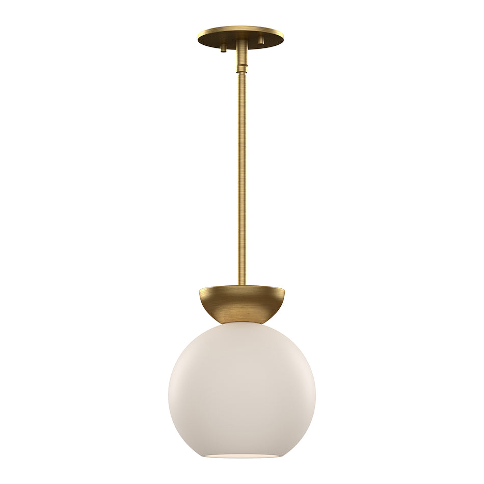 Arcadia 8-in Brushed Gold/Opal Glass 1 Light Pendant