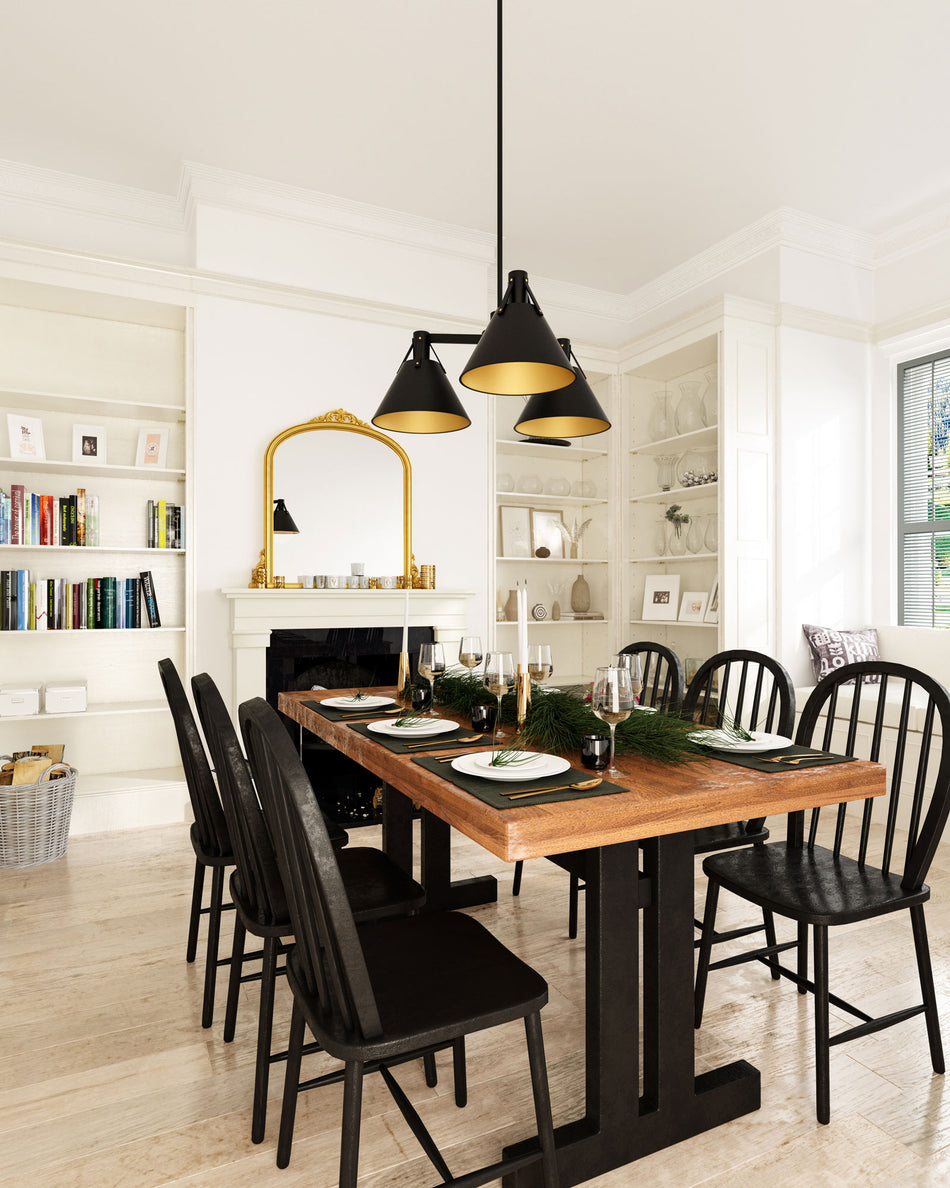 Archer 25-in Matte Black 3 Lights Chandeliers by ALORA MOOD