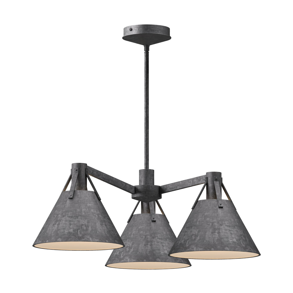 Archer 25-in Steel Shade 3 Lights Chandeliers