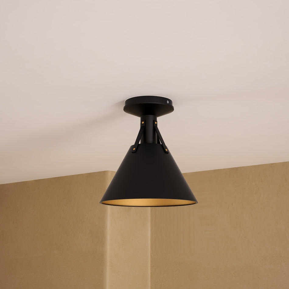 Archer 10-in Matte Black 1 Light Flush Mount by ALORA MOOD