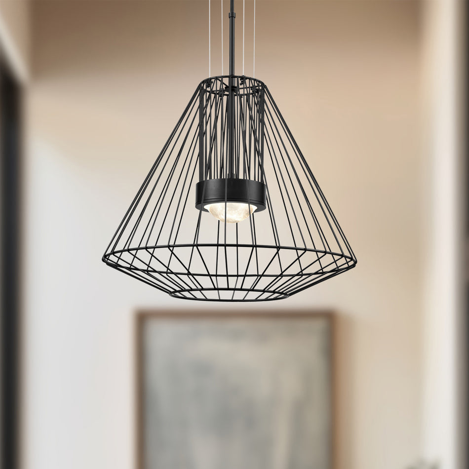 Arctic 20-in Black LED Exterior Pendant by KUZCO