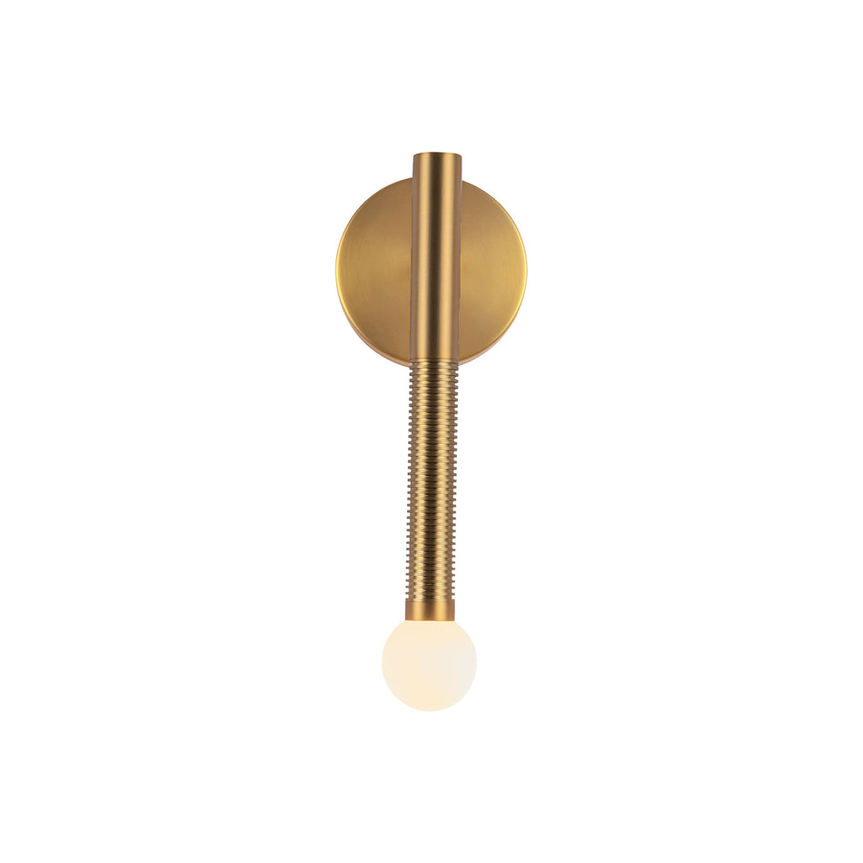 Arden 14-in Brushed Gold/Opal Glass LED Wall/Vanity Light by ALORA MOOD