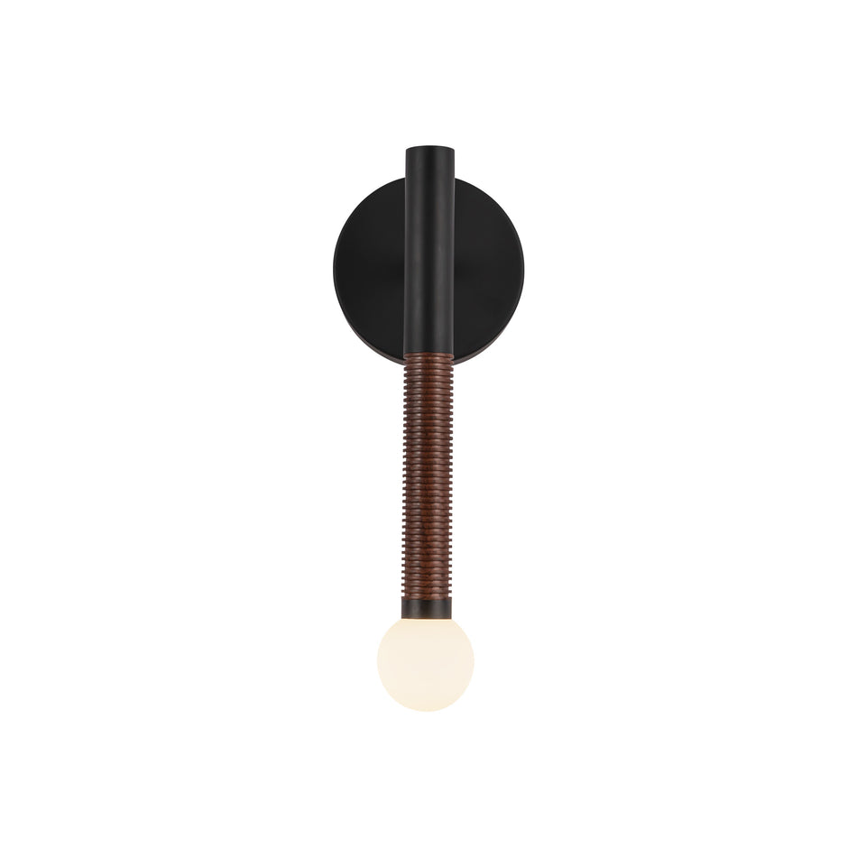 Arden 14-in Matte Black/Opal Glass LED Wall/Vanity Light by ALORA MOOD