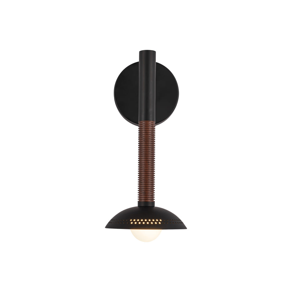 Arden 14-in Matte Black/Opal Glass LED Wall/Vanity Light by ALORA MOOD