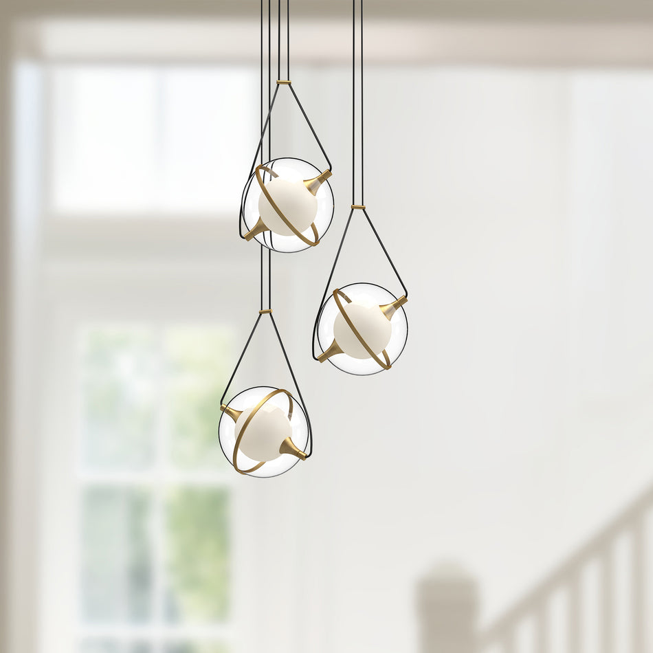 Aries 18-in Brushed Gold LED Chandeliers by KUZCO