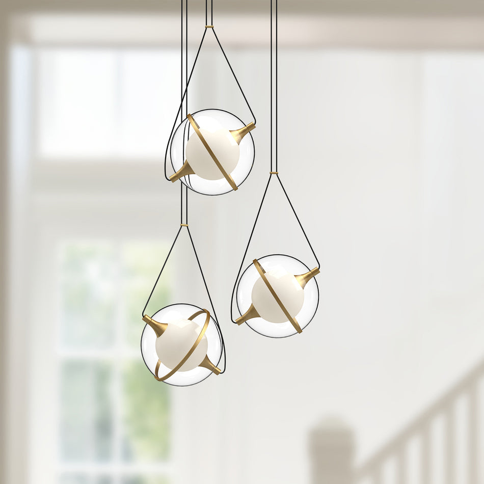 Aries 28-in Brushed Gold LED Chandeliers by KUZCO