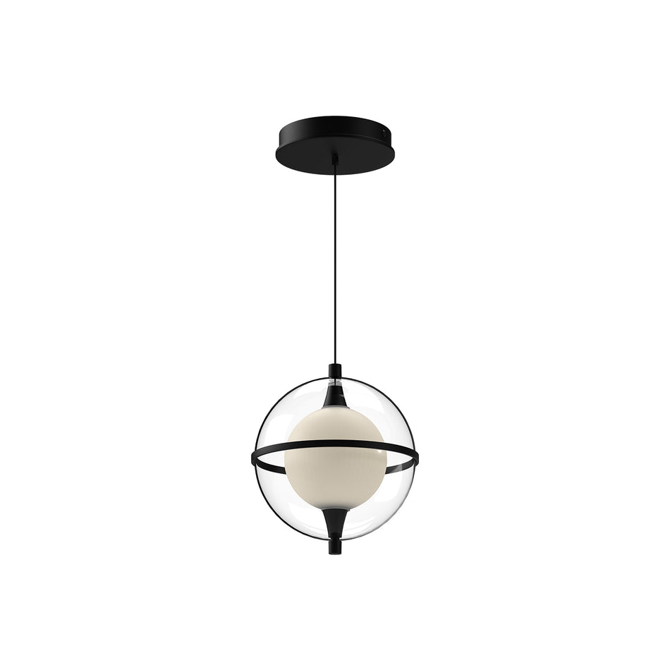 Aries 8-in Black LED Pendant by KUZCO