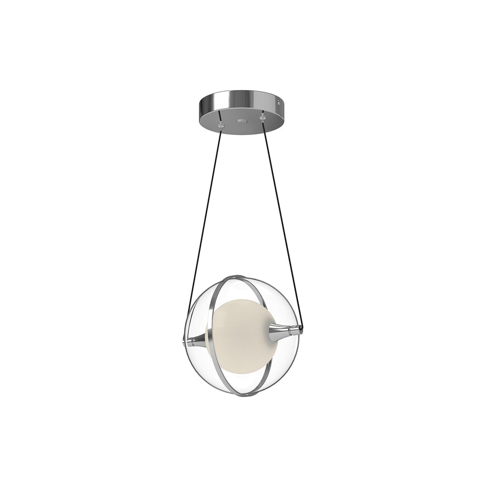 Aries 8-in Chrome LED Pendant