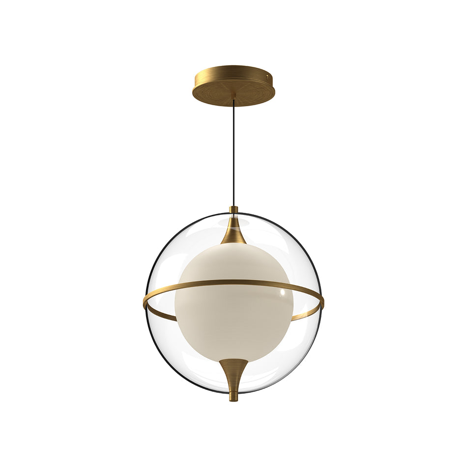 Aries 12-in Brushed Gold LED Pendant by KUZCO