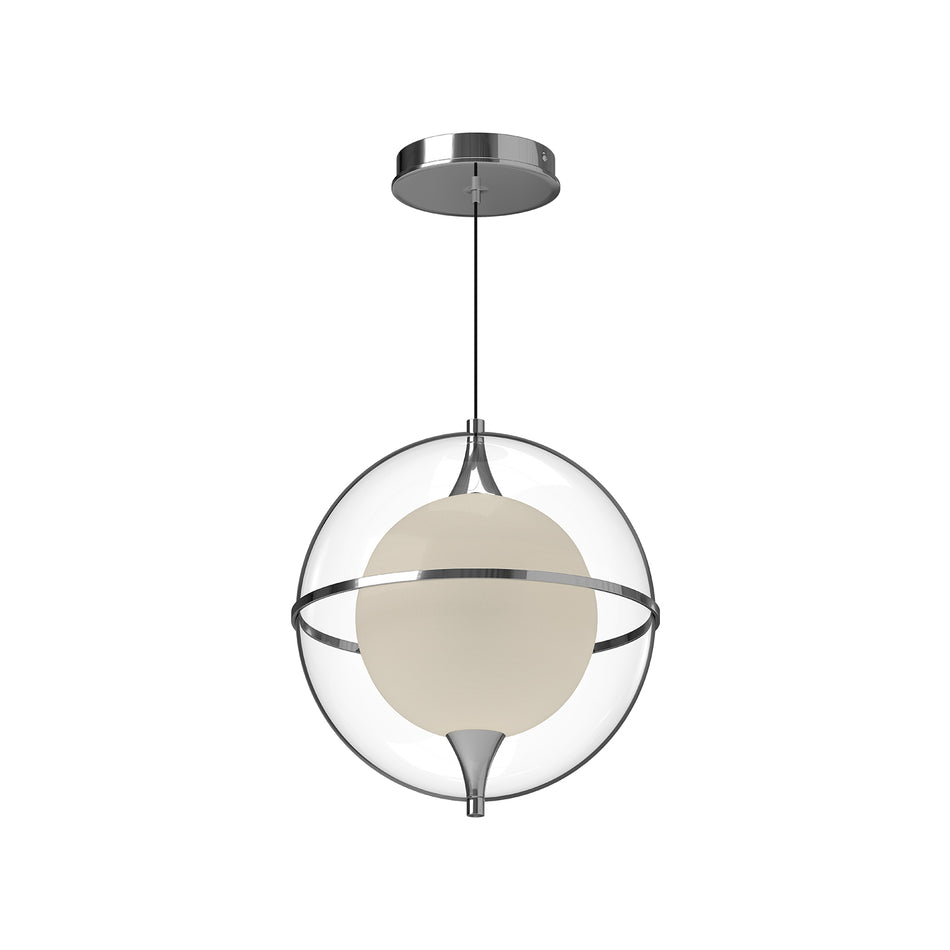 Aries 12-in Chrome LED Pendant by KUZCO