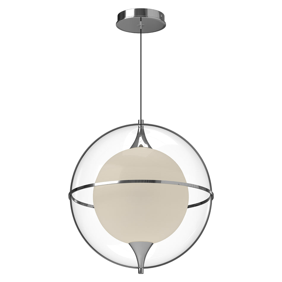 Aries 16-in Chrome LED Pendant by KUZCO