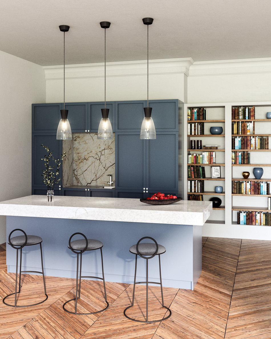 Arlo 7-in Clear Glass/Matte Black 1 Light Pendant by ALORA MOOD